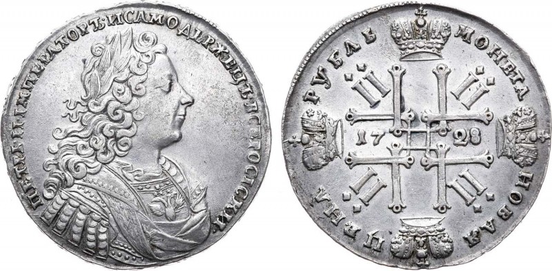 1 рубль 1728 года. 1 Rouble 1728

 Серебро. 27,83г. Кадашевский монетный двор....