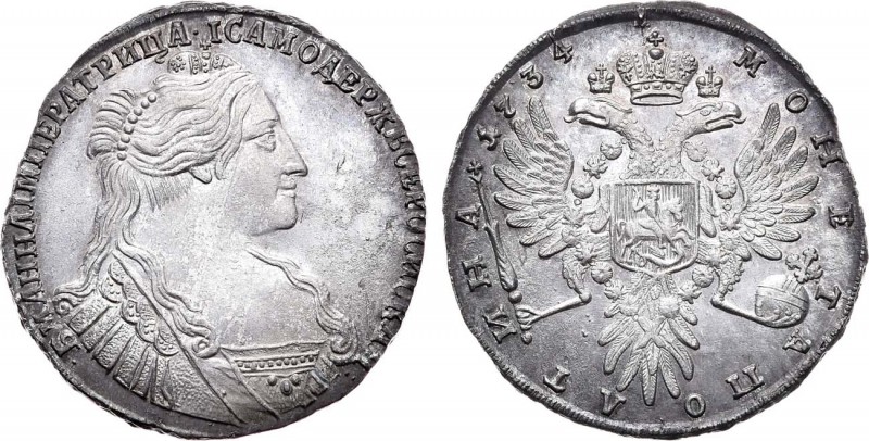 Полтина 1734 года. Poltina 1734

 Серебро. 12,76г. Кадашевский монетный двор. ...
