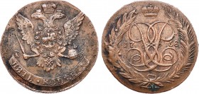 5 копеек 1758 года. Без букв. 5 Kopecks 1758

 Медь. 52,61г. Сестрорецкий монетный двор. Уздеников 2584. Биткин 543. Дьяков 130, 511. Brekke 92, 122...
