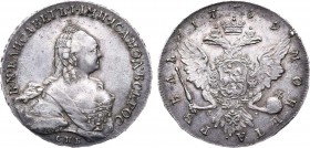 1 рубль 1759 года. СПБ-ТI-ЯI. 1 Rouble 1759

 Серебро. 25,93г. Портрет работы Тимофея Иванова. Уздеников 0909. Биткин 289. 3 рубля 50 копеек по Петр...