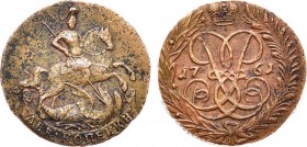 2 копейки 1761 года. 2 Kopecks 1761

 Медь. 19,91г. Екатеринбургский монетный двор. Уздеников 2619. Биткин 475. Дьяков 144, 573. Brekke 92, 107. AU ...