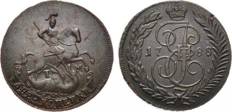 2 копейки 1788 года. ТМ. 2 Kopecks 1788

 Медь. 19,62г. Таврический монетный д...