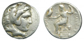 Macedonia - A nombre de Filipo III (323-317 aC hasta 290 aC). Tetradracma. BASILEOS a la izquierda del campo en reverso. S no. 16,7 g. Ar.
BC+