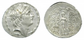 Seleucidas - Antioco VII Euergetes (138-129 aC). Tetradracma. S 7092. 16,6 g. Rayitas en la cara. Ar.
ebc-/mbc+