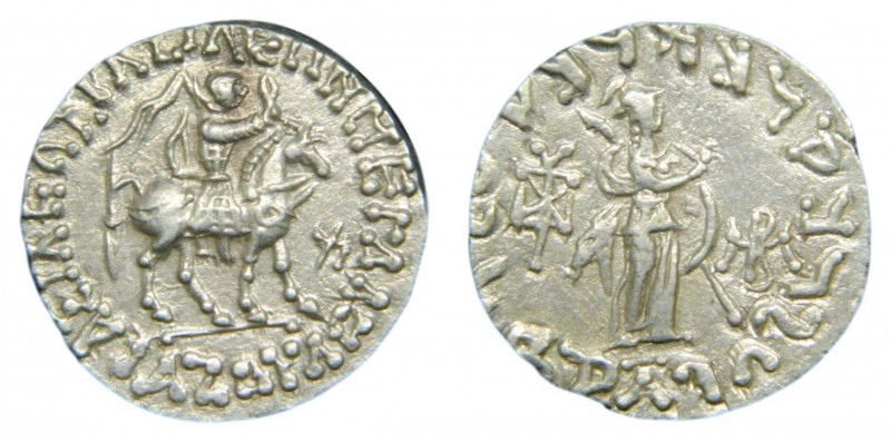 Indo-escitas - Azes I (58-12 aC). Tetradracma. S no. 9,7 g. Ar.
ebc