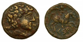 HISPANIA ANTIGUA Iberia - Kese (Tarragona) (siglo II-I aC). As. Símbolo A. ACIP 1216. 8,7 g.
mbc