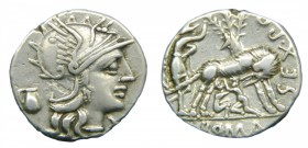 ROMA República - Sex. Pompeius Fostlus (137 aC). Denario. (RSC Pompeia 1; Sear 112). 3,9 g.
mbc