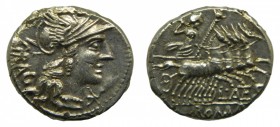 ROMA República - L. Antestius Gragulus (136 aC). Denario. (RSC Antestia 9; Sear 115). Cospel irregular. 4,0 g.
ebc+