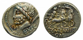ROMA República - L. y C. Memmius L. f. Galeria (87 aC). Denario. (RSC Memmia 8; Sear 262). 3,9 g.
ebc