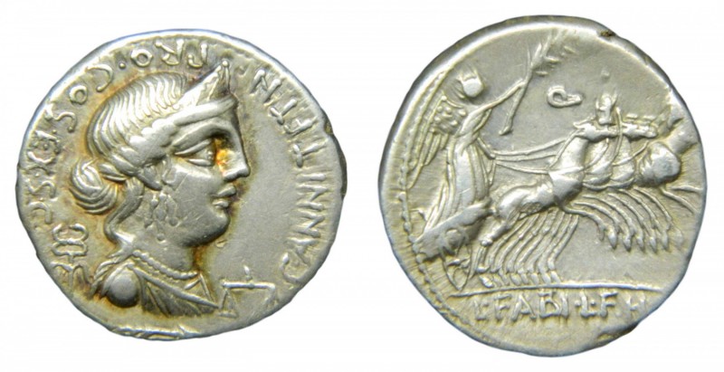 ROMA República - C. Annius T. i L. Fabius f. Hispaniensis (82-81 aC). Denario. (...