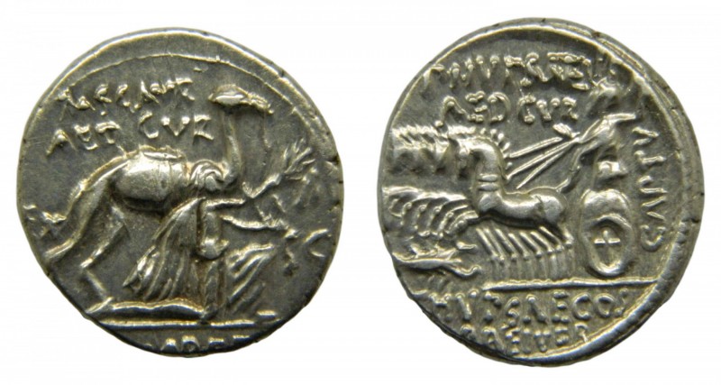 ROMA República - M. Aemilius Scaurus y Pub. Plautius Hypsaeus (58 aC). Denario. ...
