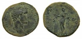 ROMA Imperio - Antonino Pio, César de Adriano (138 dC). Sestercio. a/ IMP T AELIVS CAESAR ANTONINVS. r/ TRIB POT COS - S C - PIETAS (RIC 1083 de Adria...