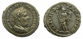 ROMA Imperio - Macrino (217-218 dC). Denario. a/ IMP C M OPEL SEV MACRINVS AVG. r/ FELICITAS TEMPORVM (RIC 60; RSC 15). 3,3 g.
ebc+