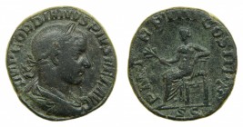ROMA Imperio - Gordiano III (238-244 dC) Sestercio. a/ IMP GORDIANVS PIVS FEL AVG. r/ P M TR P IIII COS II P P - S C - Apolo sentado. (RIC 302). 20,3 ...