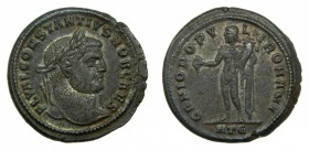 ROMA Imperio - Constancio I, césar de Maximiano (293-305 dC). Follis. Heraclea. a/ FL VAL CONSTANTIVS NOB CAES. r/ GENIO POPVLI ROMANI (RIC 20a). 11,2...