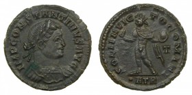 ROMA Imperio - Constantino I (307-337 dC). Follis. Treveri. a/ IMP CONSTANTINVS AVG. r/ SOLI INVICTO COMITI. (RIC 130). 3,4 g. 
ebc