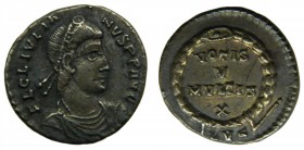 ROMA Imperio - Juliano II (360-363 dC). Silicua. Lugdunum. a/ FL CL IVLIANVS P F AVG. r/ VOTIS V MVLTIS X. (RIC 218). 2,0 g. 
mbc