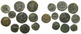 lotes - Iberia. Lote de 10 monedas de bronce a identificar. Incluye cecas del norte (Kese, Secaisa, etc.) y del sur (Castulo, etc.)
RC+ a MBC