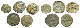 lotes - República romana. Lote de 5 monedas (4 denarios y 1 quinario). A clasificar.
BC a MBC