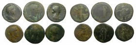 lotes - Imperio Romano. Lote de 6 sestercios del Alto Imperio (Lucilla, Adriano, Faustina, etc.)
RC a BC