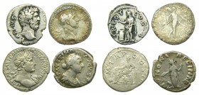 lotes - Lote de 4 denarios (Trajano, Adriano, Aelio, Faustina)
BC+ a MBC-