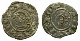 Sancho el Fuerte (1194-1234). Navarra. Dinero. (Cru.V.S. 224)(R.Ros 3.9.3). 0,82 gr. SANCIVS:REX. - NAVARROVM. (Astro y Luna Maciza). Rara.
ebc-