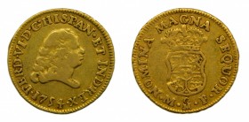 Fernando VI (1746-1759). 1754. MF. 1 Escudo. México. (Cal. 219). Au 3,36 gr.
mbc-
