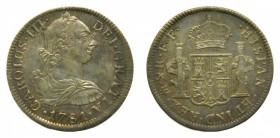 Carlos III (1759-1788). 1781 FF. 2 Reales. México (cal.338) (AC.670 ) 6,74 gr Ag. Muy bonita.
ebc