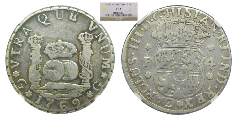 Carlos III (1759-1788). 1769 P. 4 Reales. Guatemala. (cal.1052)(AC 800). (NGC F1...