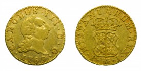 Carlos III (1759-1788). 1769. PJ. 1/2 Escudo. Madrid. (Cal. 763). Au 1,75 gr.
mbc