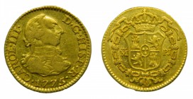 Carlos III (1759-1788). 1775. PJ. 1/2 Escudo. Madrid. (Cal. 769). Au 1,76 gr.
mbc