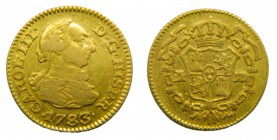 Carlos III (1759-1788). 1783/0. JD/PJ. 1/2 Escudo. Madrid. (Cal. 774 var). Au 1,8 gr. Curiosa.
mbc