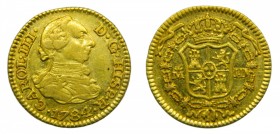 Carlos III (1759-1788). 1784. JD. 1/2 Escudo. Madrid. (Cal. 776). Au 1,77 gr.
ebc-