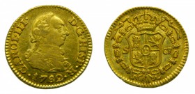 Carlos III (1759-1788). 1782. CF. 1/2 Escudo. Sevilla. (Cal. 804). Au 1,76 gr. Escasa.
ebc-/mbc+