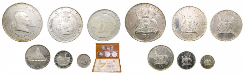 Uganda. 1969. Set Completo 5 monedas. Shillings 2, 5, 10, 20, 25 y 30. Plata. Ce...