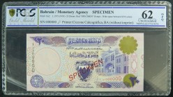 Bahrain. 20 dinars. L.1973. (1993). PCGS SPECIMEN. Pick 16s2. Serial #00000.
UNC
