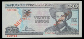 Cuba. 20 pesos. 1998. MUESTRA. Doble "Muestra".
UNC