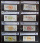 Cuba. Set 8 banknotes. 1985. Foreign Exchange Certificates. Serie C. 1, 3, 5, 10, 20, 50, 100, 500 pesos (FX11-FX18). MUESTRA- SPECIMEN.
UNC