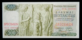 Grecia. 500 drachmai. 1.11.1968. SPECIMEN. Pick 197s. 
UNC