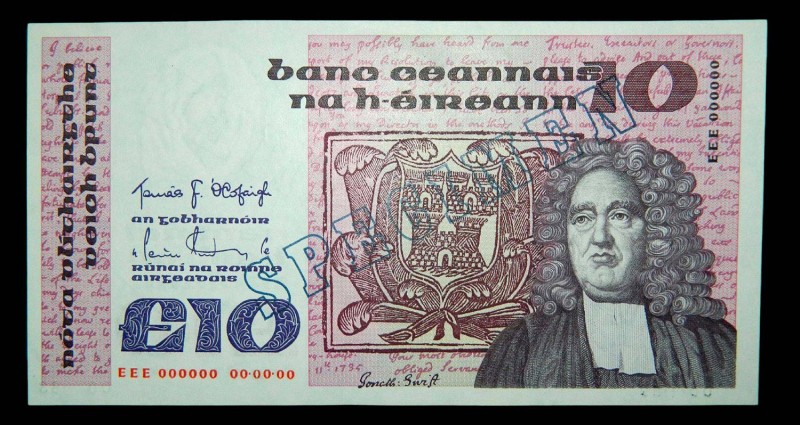 Irlanda. 10 pounds. 1983. SPECIMEN.
UNC