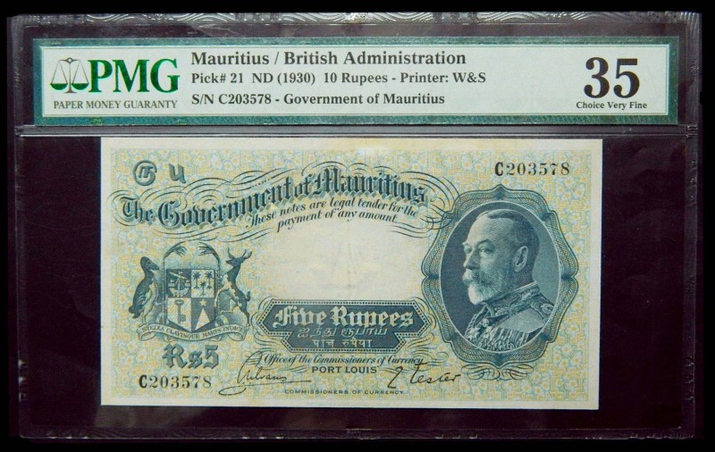 Mauritius/British Administracion. 10 Rupees. (1930). Pick 21. Islas Mauricio. (P...