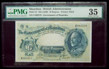 Mauritius/British Administracion. 10 Rupees. (1930). Pick 21. Islas Mauricio. (PMG VF 35).
VF 35