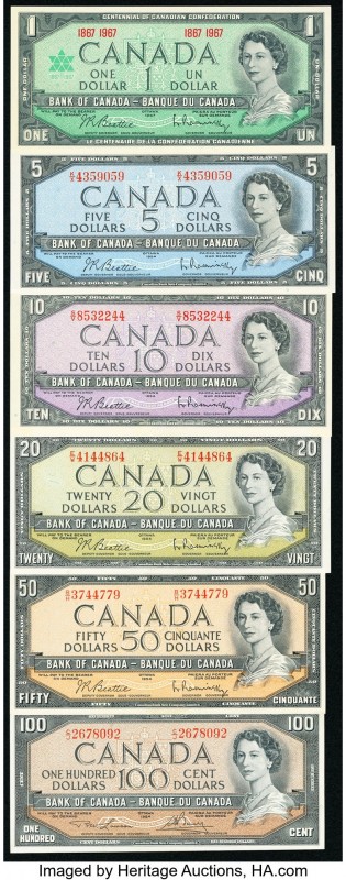 Canada Bank of Canada $5; $10; $20; $50; $100 1954 BC-39b; BC-40b; BC-41b; BC-42...