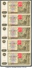 Czechoslovakia Slovenska Republika 1000 Korun 25.11.1940 Pick 56s Group of 5 Specimen Very Fine-About Uncirculated. All examples are cancelled perfora...