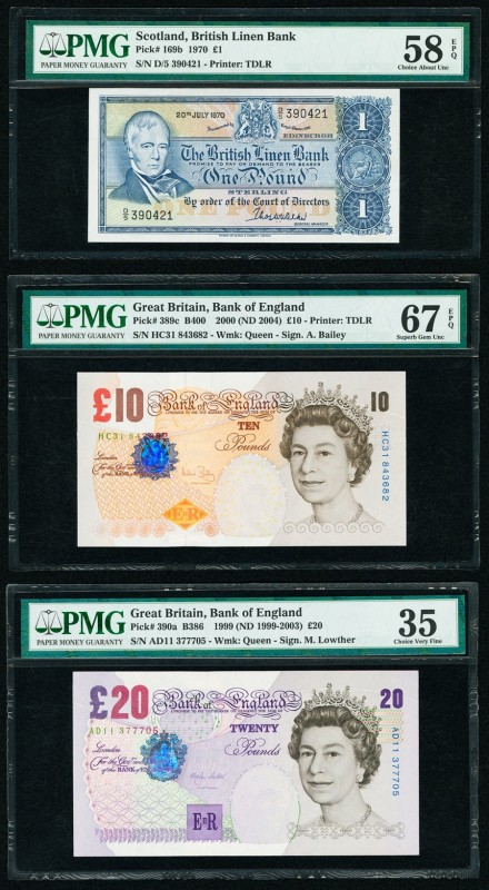Great Britain Bank of England 10; 20 Pounds 2000 (ND 2004); 1999 ND(1999-2003) P...