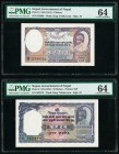 Nepal Government of Nepal 5; 10 Mohru ND (1951) Pick 5; 6 Two Examples PMG Choice Uncirculated 64 (2). Staple holes at issue; minor rust.

HID09801242...