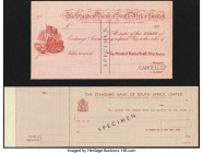 A Collection of Letters of Credit; Check Specimen and Other From South Africa, New Zealand, Australia Very Fine or Better. 

HID09801242017

© 2020 He...