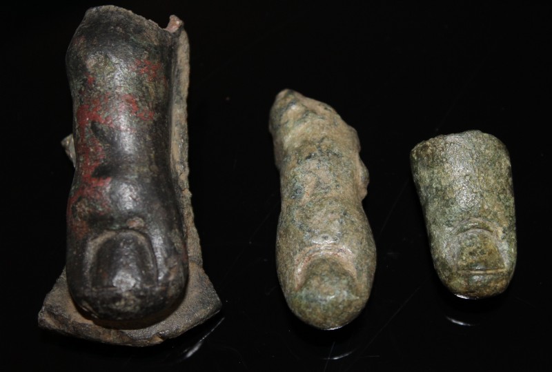 1st - 3rd century AD. Three Bronze fingers from large statues. Provenance: From ...