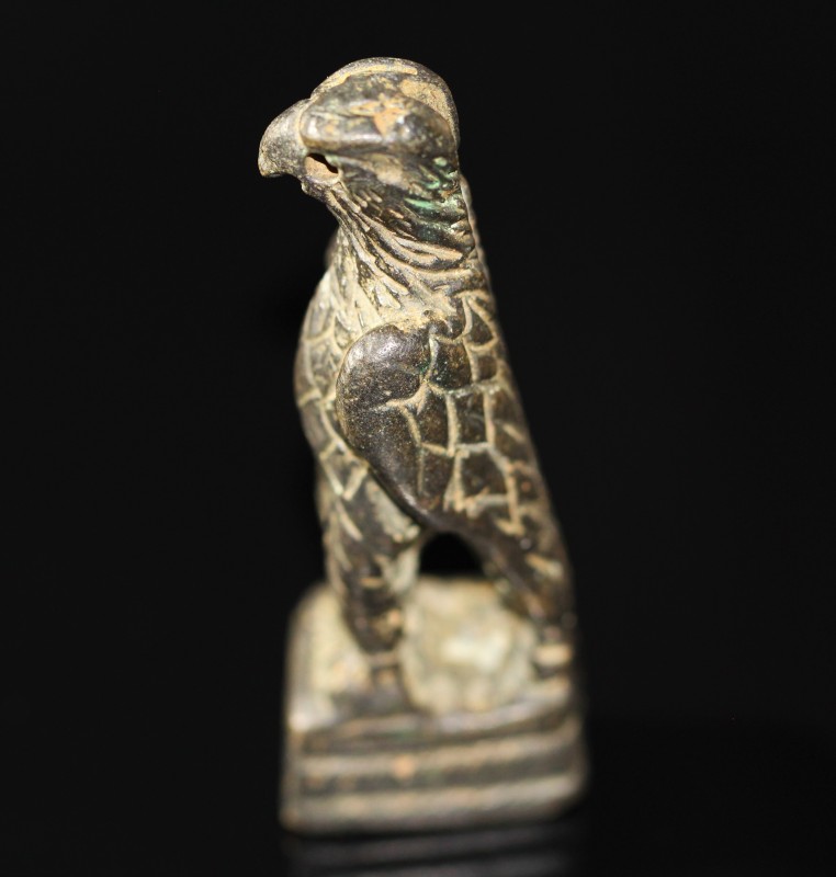1st century AD. Bronze folding knife handle of an eagle design. Facing forwards ...