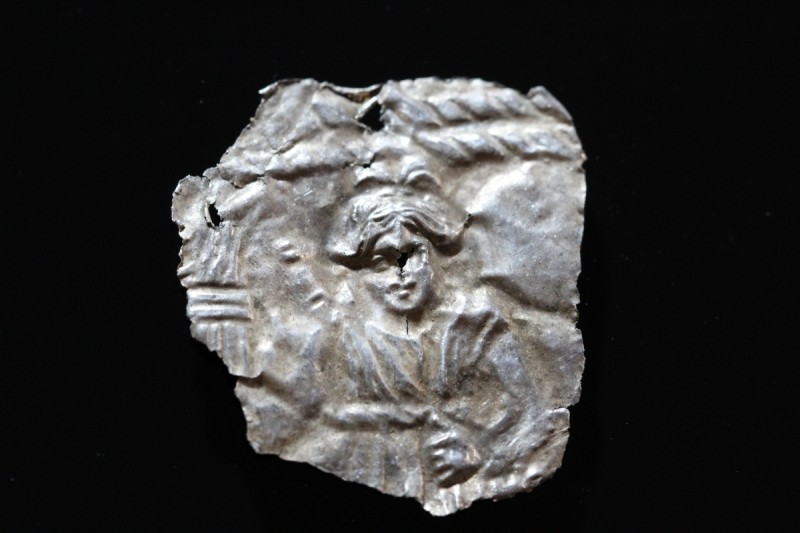 2nd - 3rd century AD. A thin leaf of silver used for the decoration of boxes or ...